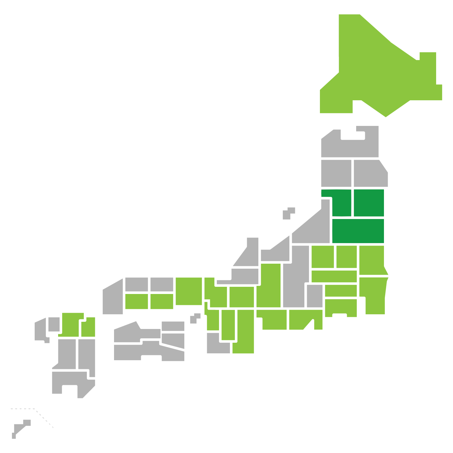 サービス提供エリア日本地図
